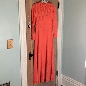 Stunning Vintage Tangerine Knit Dress!